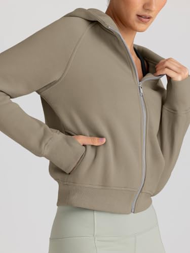 Image of Trendy Queen Womens Zip Up Hoodies Cropped Jackets Fall Clothes 2026