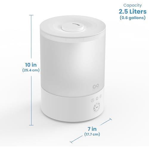 Everlasting Comfort 2.5L Ultrasonic Humidifier for Bedroom, 28 dB Cool Mist - image 9