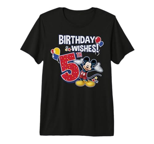 T-shirt Mickey Mouse 5 ans vêtement anniversaire Disney enfant