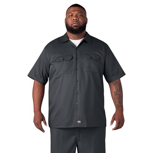Image of Dickies Men's Short Sleeve Work Shirt - Durable Twill Button Down Shirts for Men, Lightweight Uniform for Daily Wear