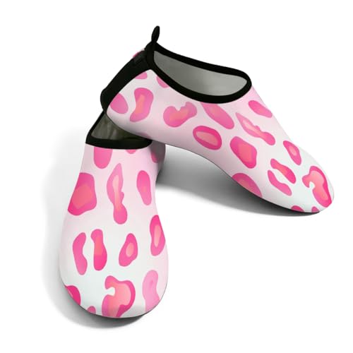 Zapatos deportivos acuáticos de leopardo rosa escarpines unisex para playa y surf