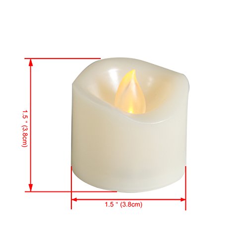 Image of CANDLE CHOICE Battery Operated Flameless Tea Lights Votives Realistic Flickering Fake Electric LED Tealight Candles Set for Halloween Christmas Party Wedding Decorations Batteries Included 6 Pack