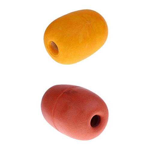 Set of 2 PVC Float for Swimming Pool Safety Rope Marker Fishing Net Anchor Line - Red & Yellow