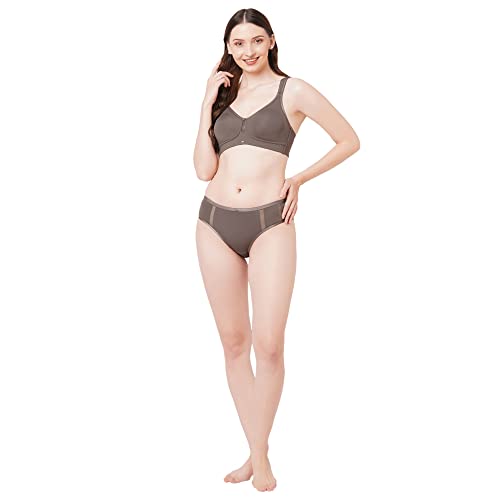 Image of SOIE Women Full Coverage Minimiser Bra with High Waist Brief Set