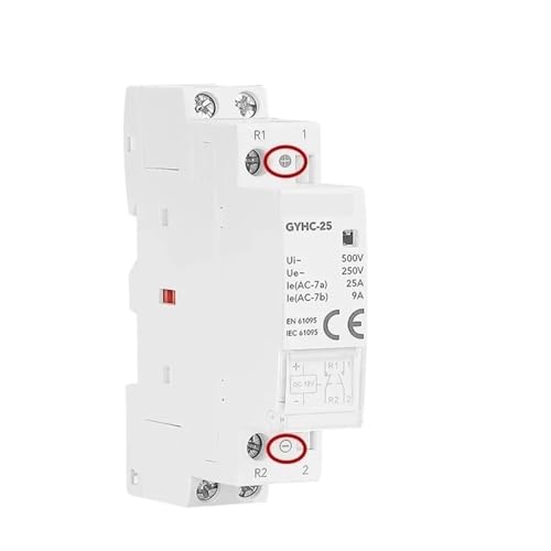 Contacteur modulaire rail DIN contre les surcharges électriques 25A bobine 12V DC
