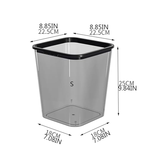 Basurero pequeño gris plástico para baño oficina miniatura 2