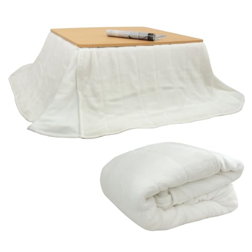 リヴェール こたつ布団 正方形 省スペース こたつ掛け布団 洗える ファーリーフリース あったか 薄掛け 北欧 おしゃれ コタツ布団 (ホワイト, 小さめ正方形用 160x160cm)