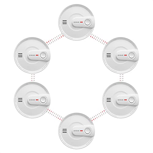 X-Sense Interconnected Smoke Detector, 10-Year Battery, SD20-W, 6-Pack