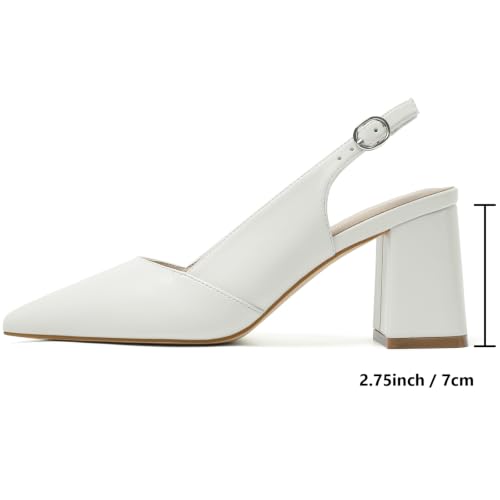 Image of Mostrin Kitten Heels for Women Slingback Pointed Closed Toe Heels Women's Pumps Shoes for Wedding, Party, Commuting