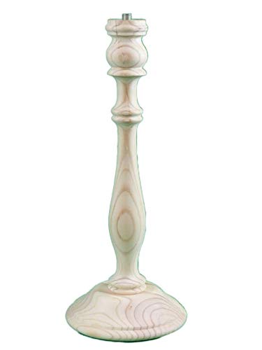 Greca Lámpara de mesa. En madera de pino en crudo, para pintar. Alto: 33 cms. Diámetro base: 13 cms.