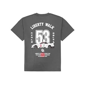Liberty Walk LBWK Skyline GT-R R34 JDM Graphic T-Shirt Gray Car Enthusiast Tuner Streetwear Japanese Tuning Car Culture Gift