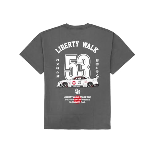 Liberty Walk LBWK Skyline GT-R R34 JDM Graphic T-Shirt Gray Car Enthusiast Tuner Streetwear Japanese Tuning Car Culture Gift