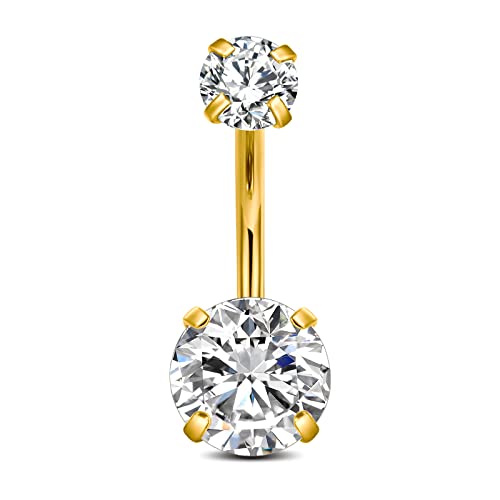 D.Bella 14G Stainless Steel Belly Button Rings 10mm 3/8