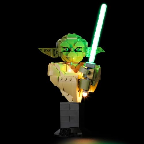 Luces led para Lego 75438 dile adios a maquetas oscuras con cables ocultos en Busto de Yoda