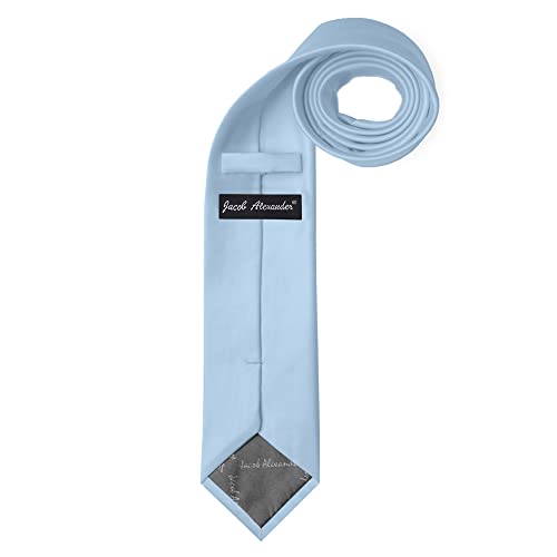 Image of Jacob Alexander Solid Color Mens Tie - Soft-lined Necktie - Timeless Formal Look for Weddings and Business - (Regular Size)