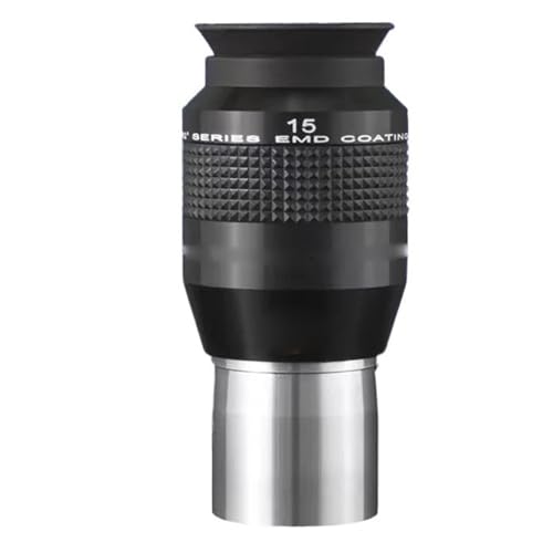 Ocular de 15mm para telescopio astronómico con gran angular de 52 grados y 1.25 pulgadas