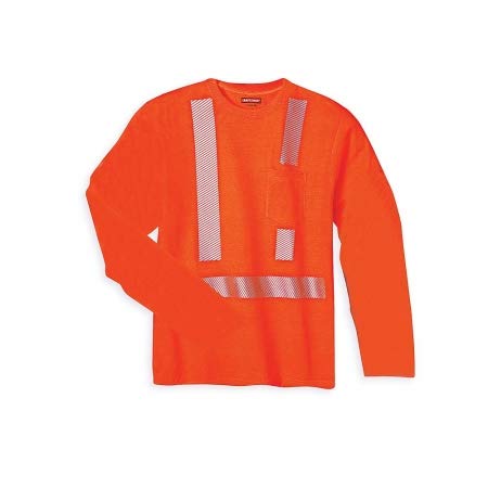 212 Main UHV403-XL-O Mens Long Sleeve High Visibility T-Shirt - Orange - Extra Large