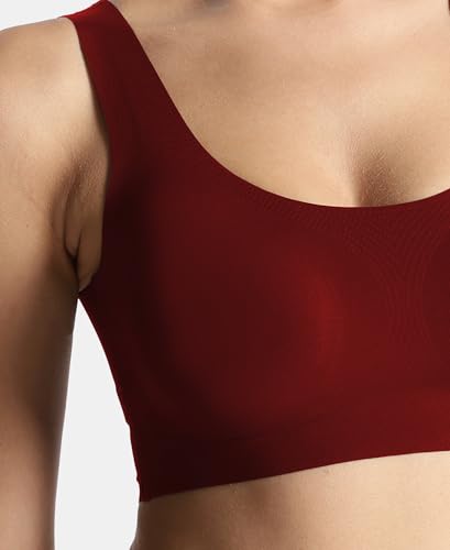 Image of Jockey 1840 Women Wirefree Padded Microfiber Elastane Full Coverage Bonded Tech Lounge Bra