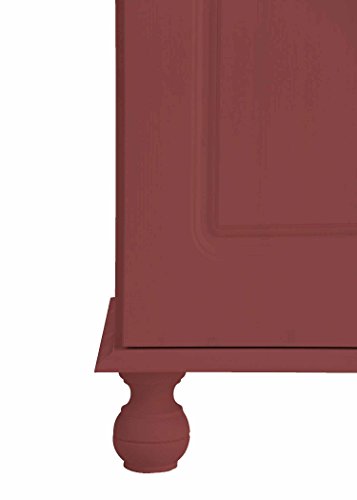 Image of APRODZ Solid Wood Sideboard Cabinet for Living Room | Wooden Storage Cabinet with 3 Drawers & Doors | Kitchen Crockery Cabinet | Drawer Cabinet for Dining Room Bedroom | 161x35x79 cm,English Vermilion