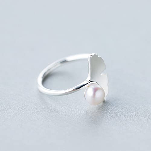 Bague pour les femmes bijoux de mariage antique réglable ginkgo perle