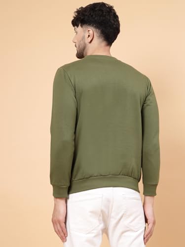 Image of Rigo Fleece Printed Round Neck Sweatshirt for Men | Full Sleeves Sweatshirt for Men | Casual Wear & Stylish Sweatshirts for Men