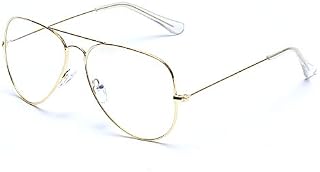 Dollger Clear Lens Glasses Metal Frame Blue Light Blocking Eyeglasses for Women Men Non-prescription