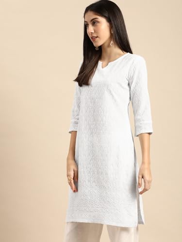 Image of Amazon Brand - Tavasya Women Cotton Solid Straight Kurta