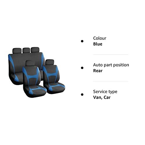 Xtremeauto® Universal Full Car Front And Rear Seat Cover Protectors Set - Durable (Blue) - Image 4