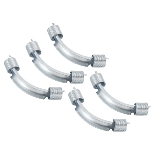 PATIKIL 25mm PEX Tube Bend Support, 5 Pack PEX Tube Metal 90 Degree Elbow Bend Support with Spring for PEX Pipe Tubing Silver Tone