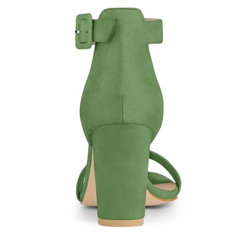 Image of Allegra K Women's Open Toe Chunky High Heel Buckle Ankle Strap Sandals