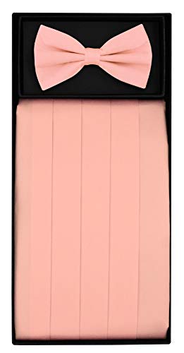 Set Corbata Pajarita y Fajín de Seda Rosa para Hombre miniatura 2
