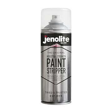 JENOLITE Industrial Strength Paint Stripper Aerosol | Non-Drip Gel Formula | 400ml | Paint Remover and Varnish Stripper | Paint Stripper for Metal, Wood, Brick, Concrete