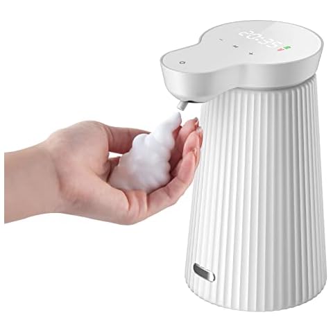 Automatischer Seifenspender, Elektrischer Seifenspender Induktions-Händedesinfektionsmaschine 3-einstellbare Stufen, Wiederaufladbar mit Temperaturanzeige Cover