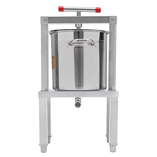 Manual Fruit Wine Press Extractor, Height Adjustable Large Capacity DIY Fruit Presser,with Handles Stainless Steel Household Fruit Wine Press Extractor for Farms,Food Factories