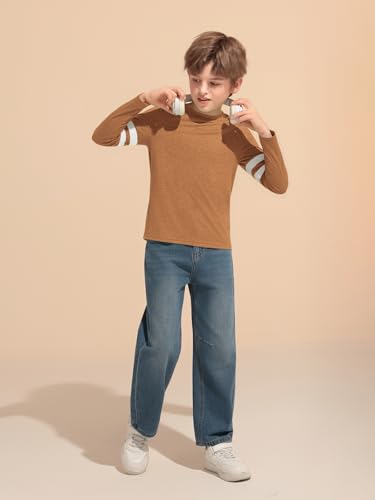 Image of Haloumoning Boys Long Sleeve Shirts Kids Crewneck T Shirts Casual Striped Tops Tees 5-14 Years