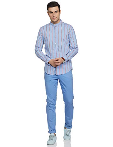 Image of Diverse Stain Repllepent Finish Men's Slim Fit Casual Shirt Sky Blue