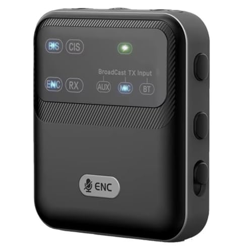 Yarryuter Receptor y Transmisor de Audio Bluetooth 6.0 Actualizado ENC Wireless Broadcast One con de Audio Múltiple y Micrófono