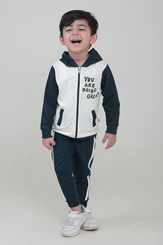 Image of POLKA TOTS 100% Cotton Co-Ord Joggers for Kids | Trendy Sweatshirt & Joggers Set | All Season Wear for Kids, Toddler & Newborn | Soft & Breathable Dress for Boys & Girls | from 6 Months to 8 Years