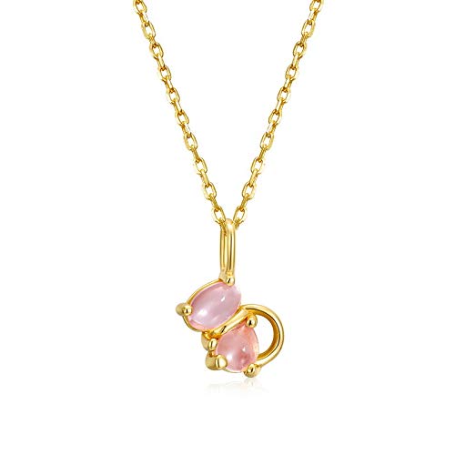 Collier léger pour femme à offrir : cristal goutte de poudre et chaîne de clavicule dorée