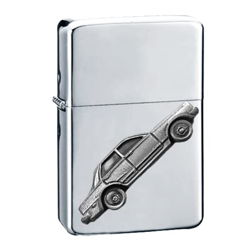Briquet Skyline 2000 GTR à essence en métal argenté effet étain 3D