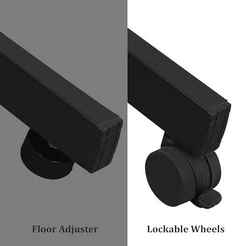 Image of Isomars Computer Standing Desktop Workstation with Monitor Mount Adjustable Height with Keyboard & Mouse Tray Space for CPU Holder, Sit Stand Table Comes with Wheels for Easy to Move.