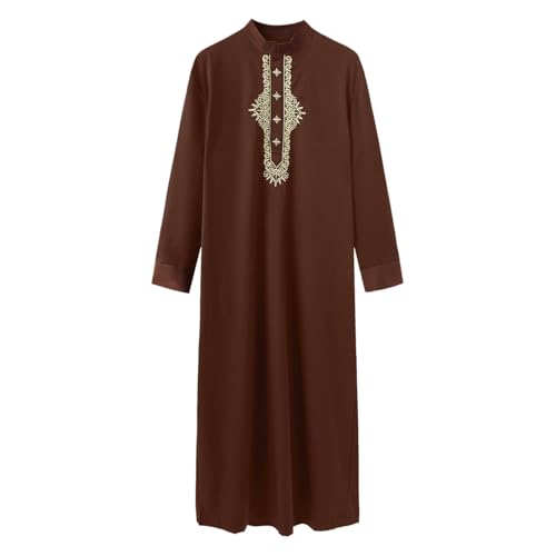 Thobe de Dubaï luxe avec col brodé et finitions haute qualité