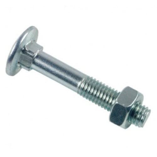 Lennie BTRCC0604502B Box of 200 Round Head Square Neck Bolt - White Zinc Plated - Diameter 6 x 45 cm, diameter 6x45