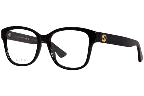 Gucci Occhiali da vista da donna GG1340O 001 Rettangolare Nero 54mm Logo Nero/Oro-54mm