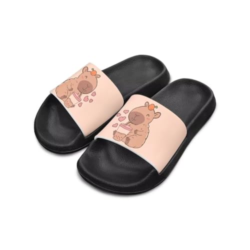 Image of Unisex Slides for Girls Boys Comfortable Slippers Slides Non-slip Shower Shoes House Fashion Thick for Indoor & Outdoor Gifts