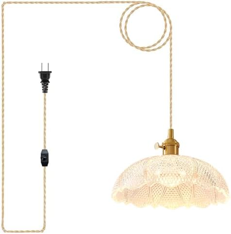 Oyisen Hanging Lamp Plug in,Golden 14Ft Adjustable Light Cord Ind...