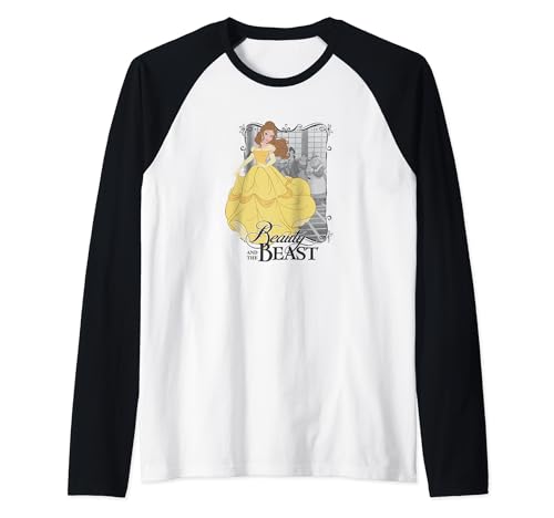 T-shirt Disney La Belle et la Bête cadeau parfait style baseball raglan pour anniversaire