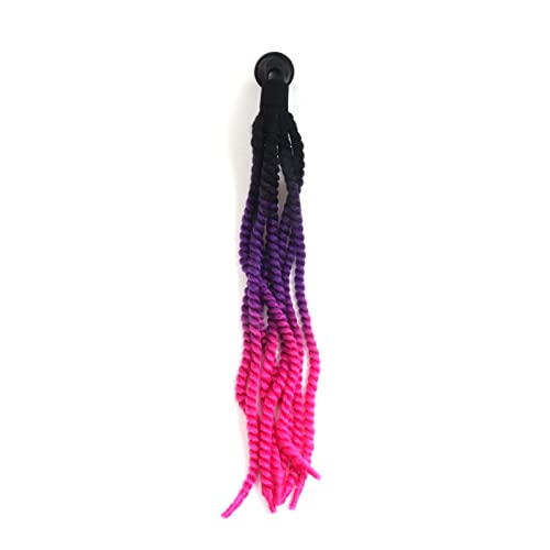 Helmet Hair Ponytail Curly 8 Twist Braids Pigtails Pony Tails Accessory with Suction Cup for Motorcycle Bike Cycling Bicycle Bikers Skateboarding Scooters Costume Cosplay (Black Purple Red) - Image 3