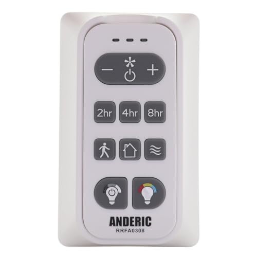 Anderic A25-FA0188A Ceiling Fan Remote Control for Harbor Breeze Easy2Hang Boltz III 52-inch Mac III Reverdy Flanagan 3 and Crestwell Fans - Easy Pair - 2BLBD-FA0308 - RRFA0308