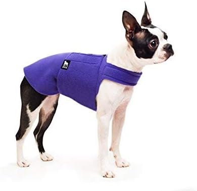 SKAYA Adjustable Dog Coat, Warm Fleece Lined Jumper Vest is Windproof and Water Repellant (Purple) S